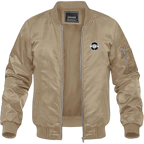 Men's AFA Logo Lightweight Bomber Jacket Windbreaker Softshell Varsity Jacket Coat