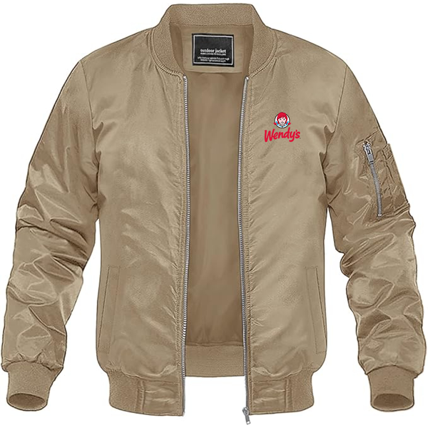 Men's  Wendy_s  Lightweight Bomber Jacket Windbreaker Softshell Varsity Jacket Coat