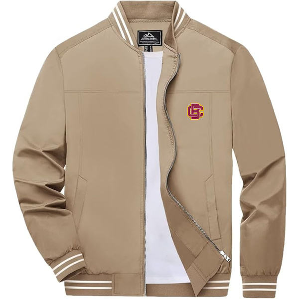 Men's  Bethune Cookman Wildcats Lightweight Zip-Up Bomber Jacket with Ribbed Collar and Cuffs Versatile Casual Outerwear
