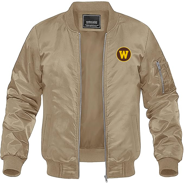 Men's  Western Michigan Broncos  Lightweight Bomber Jacket Windbreaker Softshell Varsity Jacket Coat