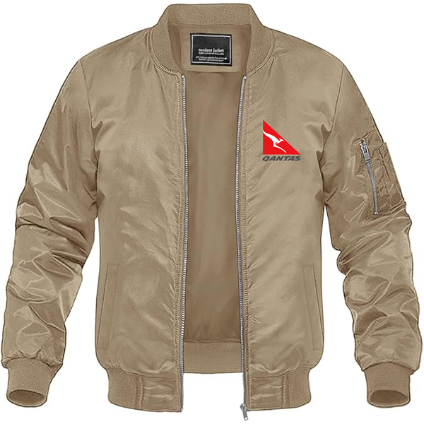 Men's Qantas Lightweight Bomber Jacket Windbreaker Softshell Varsity Jacket Coat