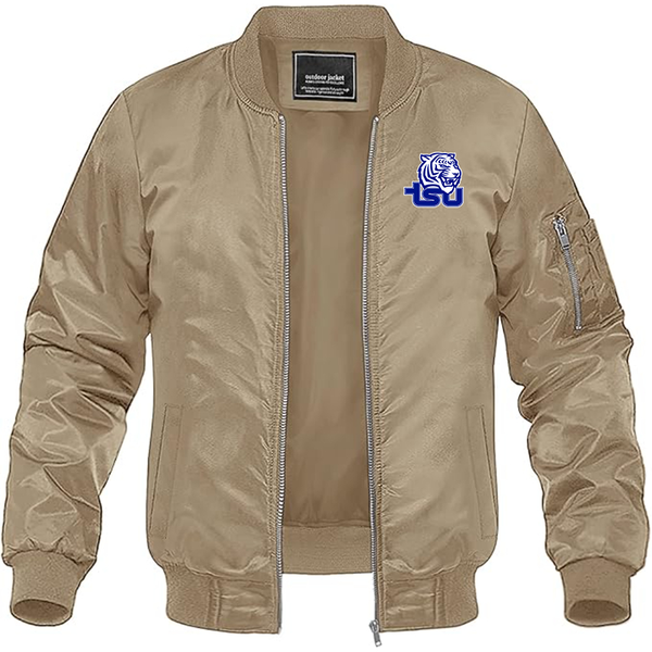 Men's Tennessee State Tigers Lightweight Bomber Jacket Windbreaker Softshell Varsity Jacket Coat