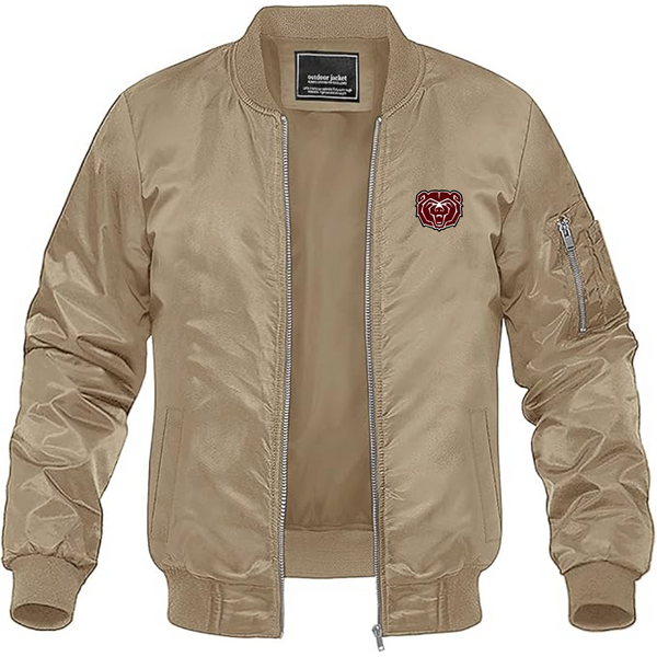 Men's Missouri State Bears Logo Lightweight Bomber Jacket Windbreaker Softshell Varsity Jacket Coat
