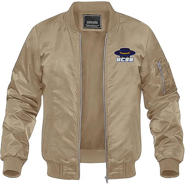 Men's UCSB Gauchos Lightweight Bomber Jacket Windbreaker Softshell Varsity Jacket Coat