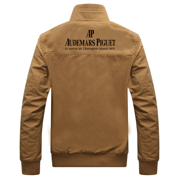 Men's  Audemars-Piguet Dwar Casual Washed Cotton Military Outdoor Jackets with Shoulder Straps