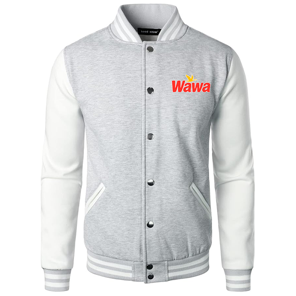 Men's  Wawa Gas Station Varsity Baseball Jacket Cotton Blend Letterman Jackets