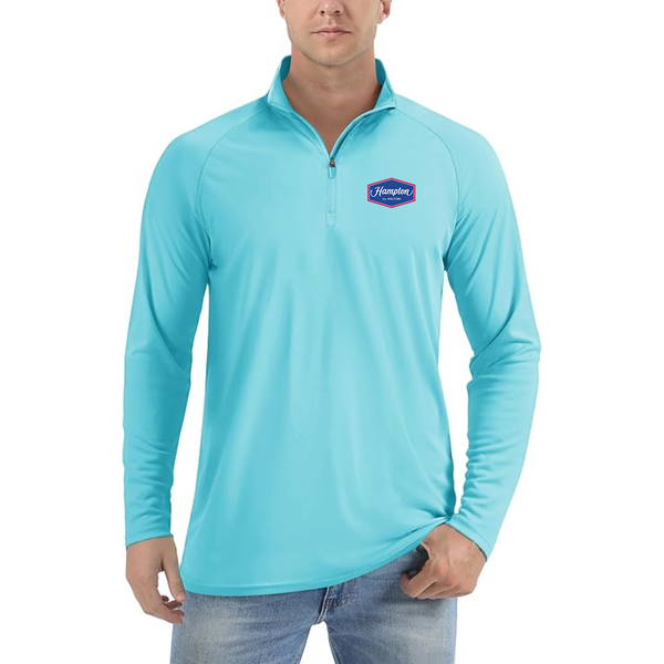 Men's Hampton by Hilton Lightweight Quarter-Zip Athletic Shirt Long Sleeve