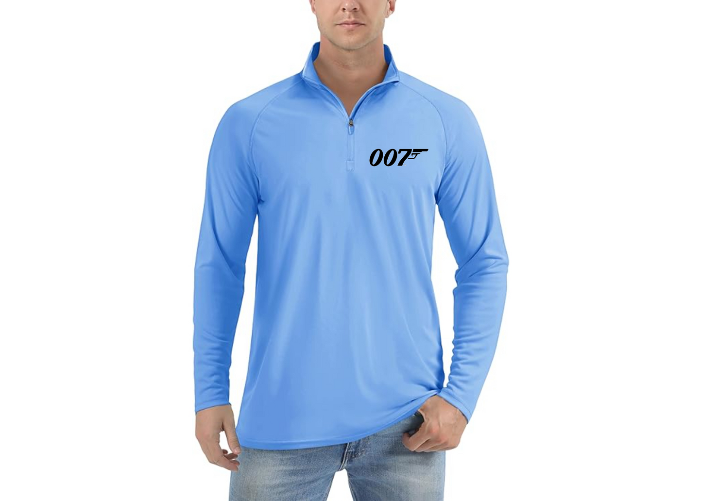 007 James Bond Movie - Lightweight Quarter-Zip Athletic Shirt – Long Sleeve Performance Wear