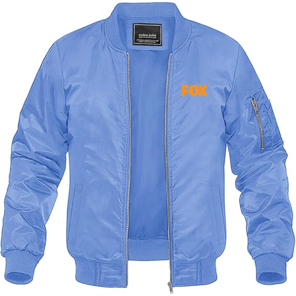 Men's Fox  Lightweight Bomber Jacket Windbreaker Softshell Varsity Jacket Coat
