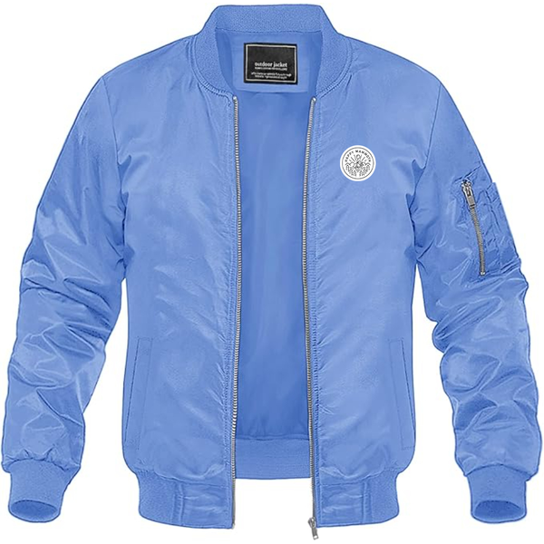 Men's Happy Mammoth Logo Lightweight Bomber Jacket Windbreaker Softshell Varsity Jacket Coat