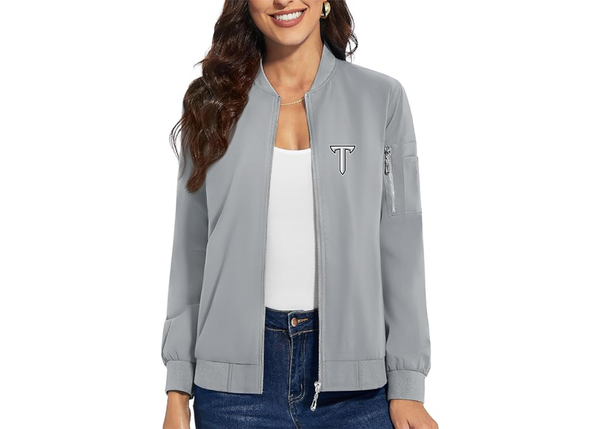 Women's Troy Trojans Premium Bomber Jacket with Polished Detailing and Functional Sleeve Pocket Modern Luxury Outerwear