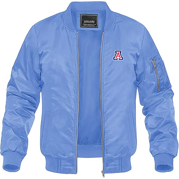 Men's Arizona Wildcats Lightweight Bomber Jacket Windbreaker Softshell Varsity Jacket Coat