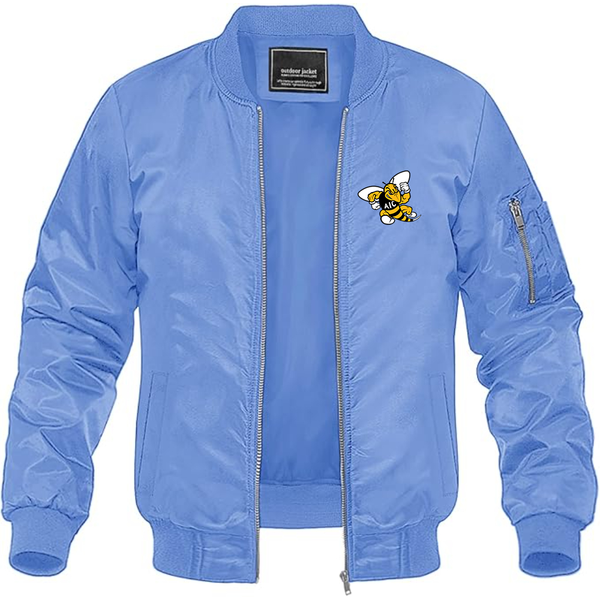 Men's AIC Yellow Jackets  Lightweight Bomber Jacket Windbreaker Softshell Varsity Jacket Coat
