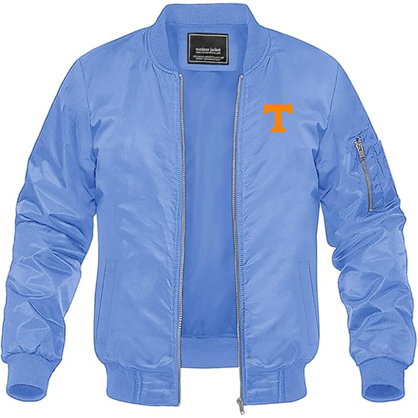 Men's Tennessee Volunteers Lightweight Bomber Jacket Windbreaker Softshell Varsity Jacket Coat