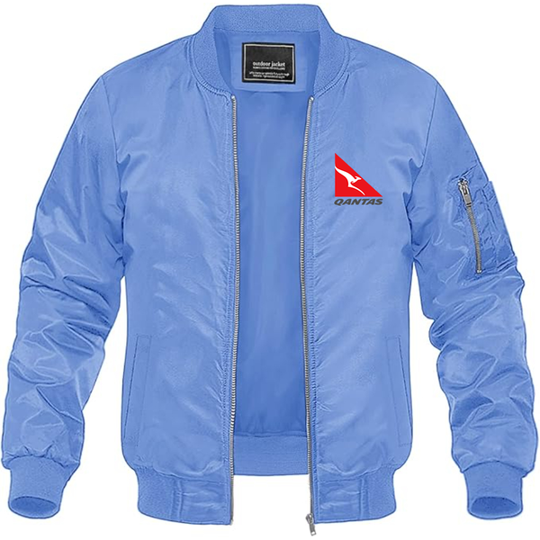 Men's Qantas Lightweight Bomber Jacket Windbreaker Softshell Varsity Jacket Coat