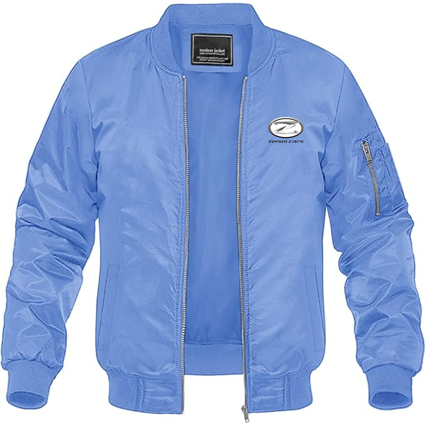 Men's Zenos Cars Logo Lightweight Bomber Jacket Windbreaker Softshell Varsity Jacket Coat