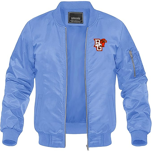 Men's Bowling Green Falcons  Lightweight Bomber Jacket Windbreaker Softshell Varsity Jacket Coat