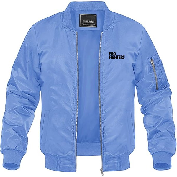 Men's Foo Fighters Logo Lightweight Bomber Jacket Windbreaker Softshell Varsity Jacket Coat