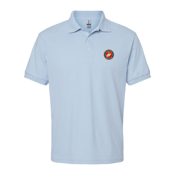 Men's  USMC Emblem Dry Blend Jersey Polo