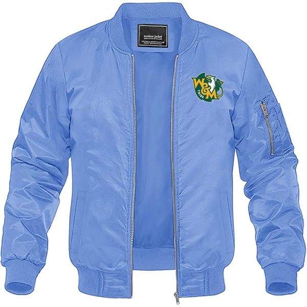 Men's  William and Mary Tribe Lightweight Bomber Jacket Windbreaker Softshell Varsity Jacket Coat