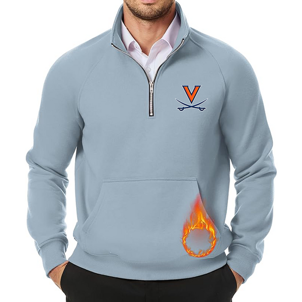 Men's Virginia Cavaliers  JMIERR Quarter Zip Pullover Heavy Sweatshirts Warm Fleece Sweatshirt Polo Shirt with Pockets