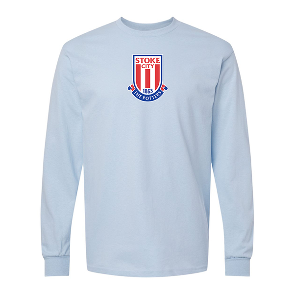 Men's Stoke City Soccer  Gildan Heavy Cotton Long Sleeve T-Shirt