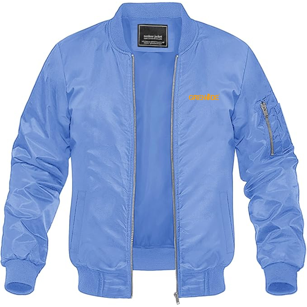 Men's Grenade Logo Lightweight Bomber Jacket Windbreaker Softshell Varsity Jacket Coat