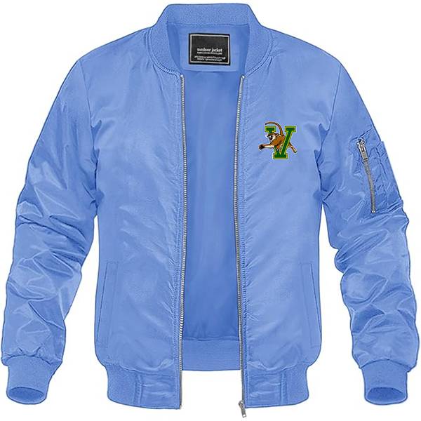 Men's Vermont Catamounts  Lightweight Bomber Jacket Windbreaker Softshell Varsity Jacket Coat