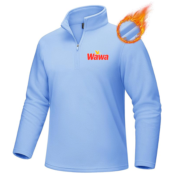 Men's  Wawa Gas Station MAGCOMSEN Men_s Quarter-Zip Pullover Polar Fleece Sweatshirt Stand Collar Long Sleeve Shirt for Men Thermal Winter Fall
