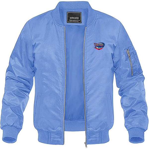 Men's Clearwater Threshers Logo Lightweight Bomber Jacket Windbreaker Softshell Varsity Jacket Coat
