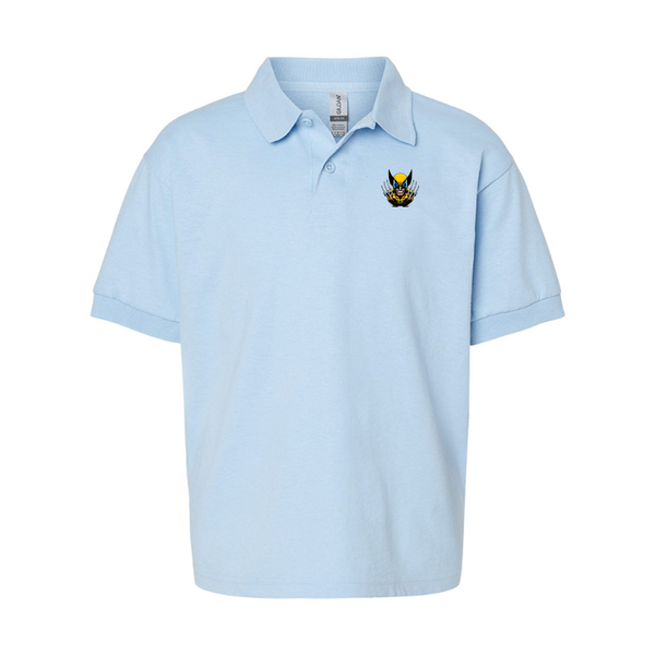 Youth Wolverine 2025 Art  Gildan Dry Blend Jersey Polo