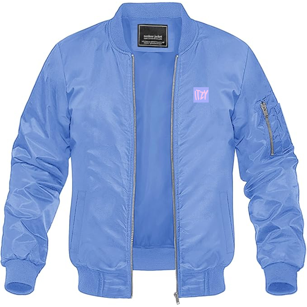Men's  Itzy Logo Lightweight Bomber Jacket Windbreaker Softshell Varsity Jacket Coat