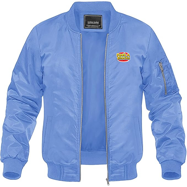 Men's  Peek A Blocks  Lightweight Bomber Jacket Windbreaker Softshell Varsity Jacket Coat