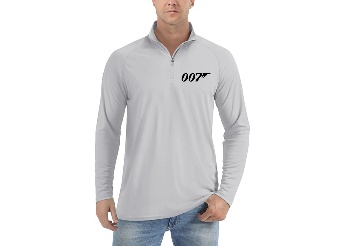 007 James Bond Movie - Lightweight Quarter-Zip Athletic Shirt – Long Sleeve Performance Wear