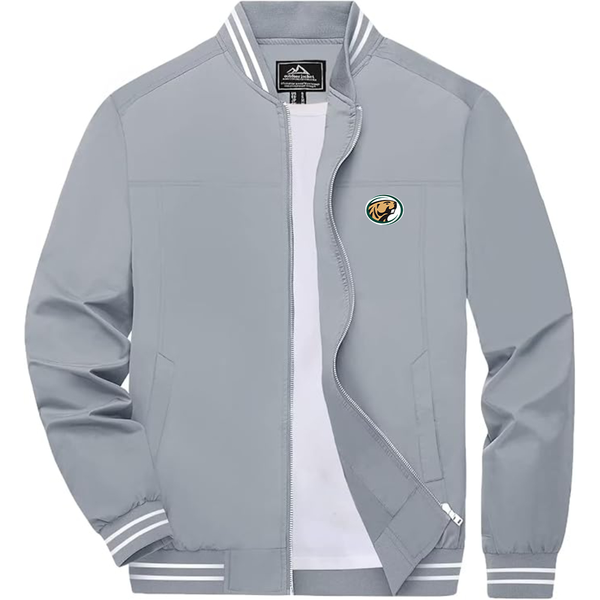 Men's  Bemidji State Beavers  Lightweight Zip-Up Bomber Jacket with Ribbed Collar and Cuffs Versatile Casual Outerwear