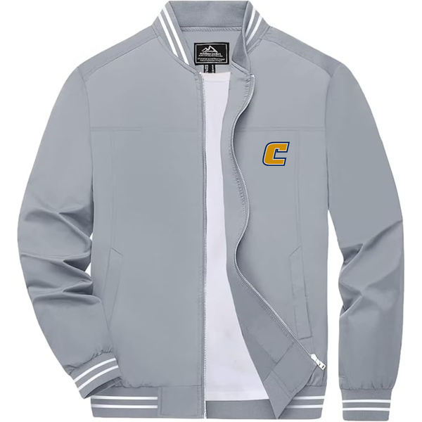 Men's Chattanooga Mocs  Lightweight Zip-Up Bomber Jacket with Ribbed Collar and Cuffs Versatile Casual Outerwear