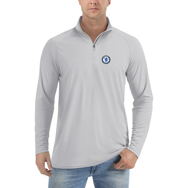 Men’s Chelsea Soccer  - Lightweight Quarter-Zip Athletic Shirt – Long Sleeve Performance Wear