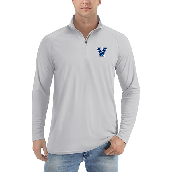 Men's Villanova Wildcats Lightweight Quarter-Zip Athletic Shirt Long Sleeve Performance