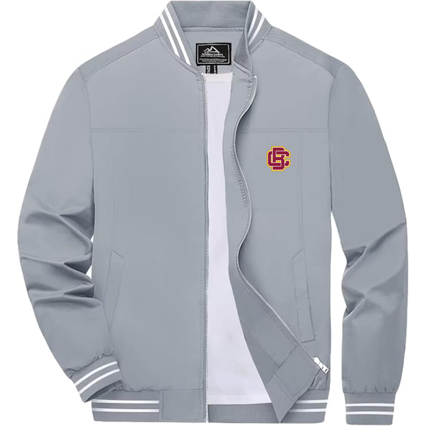 Men's  Bethune Cookman Wildcats Lightweight Zip-Up Bomber Jacket with Ribbed Collar and Cuffs Versatile Casual Outerwear