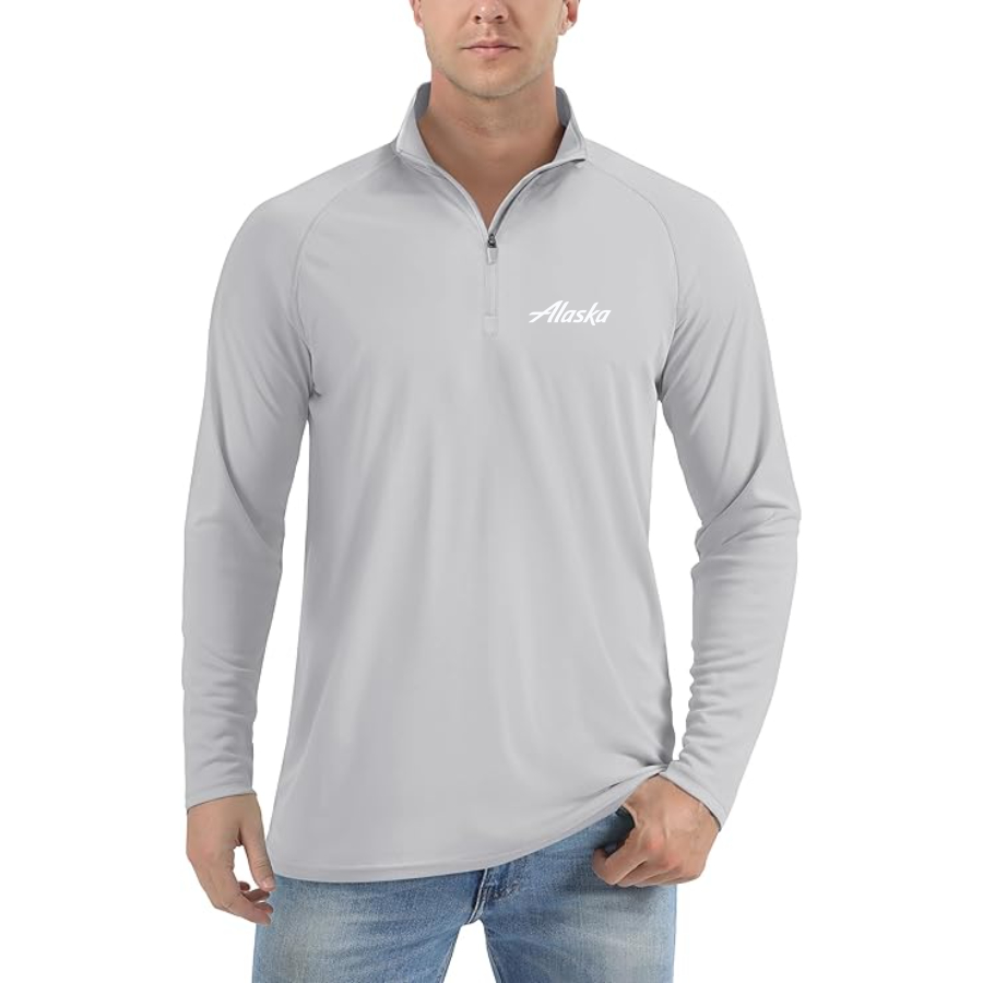 Men's Alaska Airline Lightweight Quarter-Zip Athletic Shirt Long Sleeve