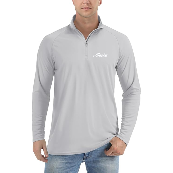 Men's Alaska Airline Lightweight Quarter-Zip Athletic Shirt Long Sleeve