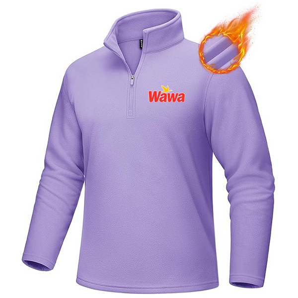 Men's  Wawa Gas Station MAGCOMSEN Men_s Quarter-Zip Pullover Polar Fleece Sweatshirt Stand Collar Long Sleeve Shirt for Men Thermal Winter Fall