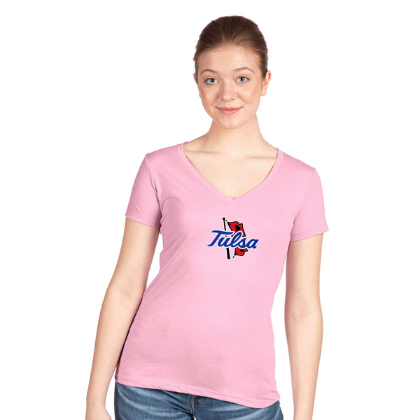 Women's Tulsa Golden Hurricane  Next Level V-Neck T-Shirt