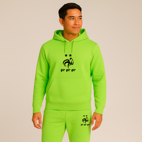 Men's France Soccer Logo Hoodie Joggers Set