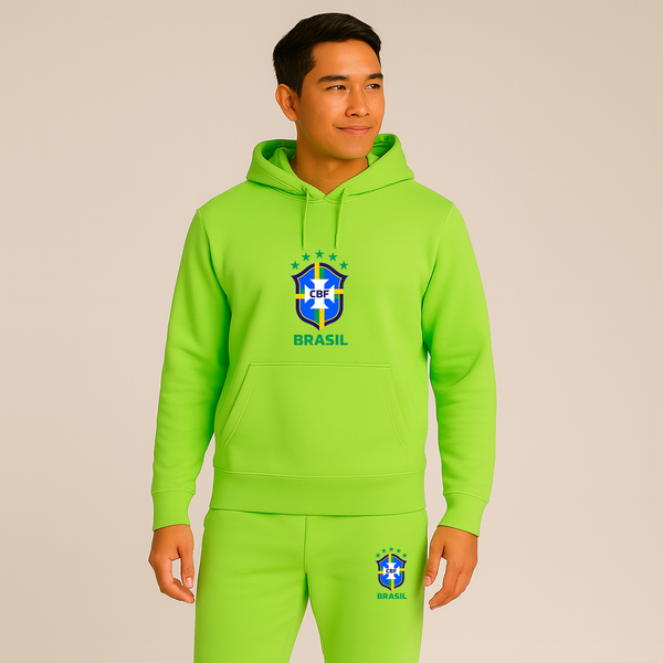 Men's Brasil National Soccer Team Hoodie Joggers Set