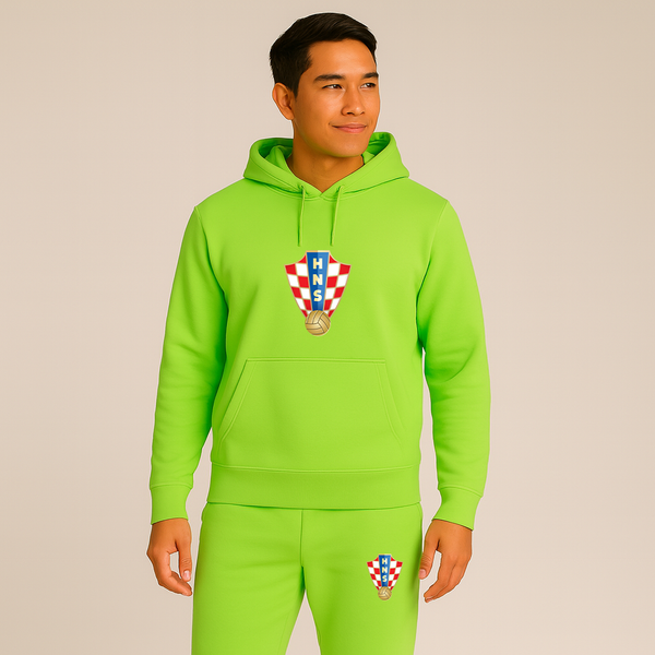 Men's Croatia National Soccer Team Hoodie Joggers Set