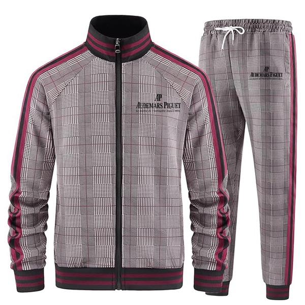 Men's Audemars-Piguet Full-zip Long Sleeve Plaid Track Jackets and Pants 2 Piece