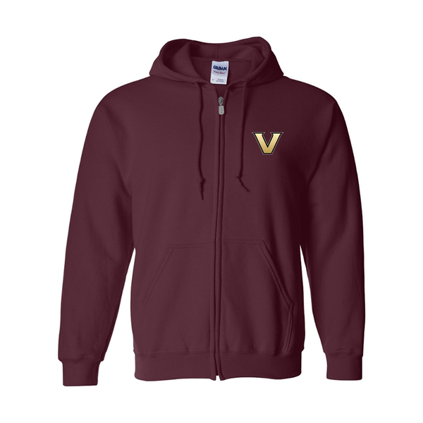 Men's Vanderbilt Commodores Gildan  Heavy Blend Full Zip Hooded Sweatshirt