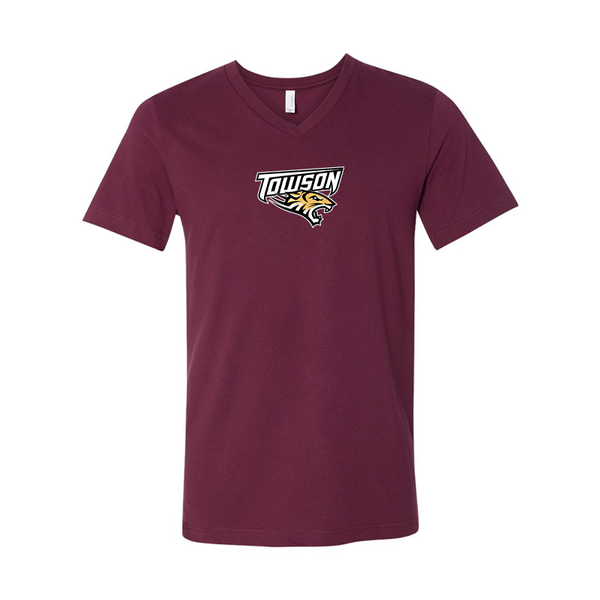 Towson Tigers BELLA  CANVAS - Jersey V-Neck T-Shirt