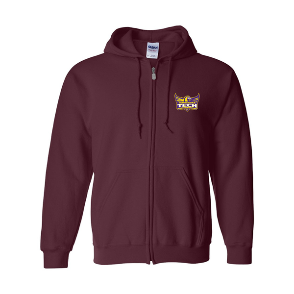 Men's Tennessee Tech Golden Eagles Gildan  Heavy Blend Full Zip Hooded Sweatshirt